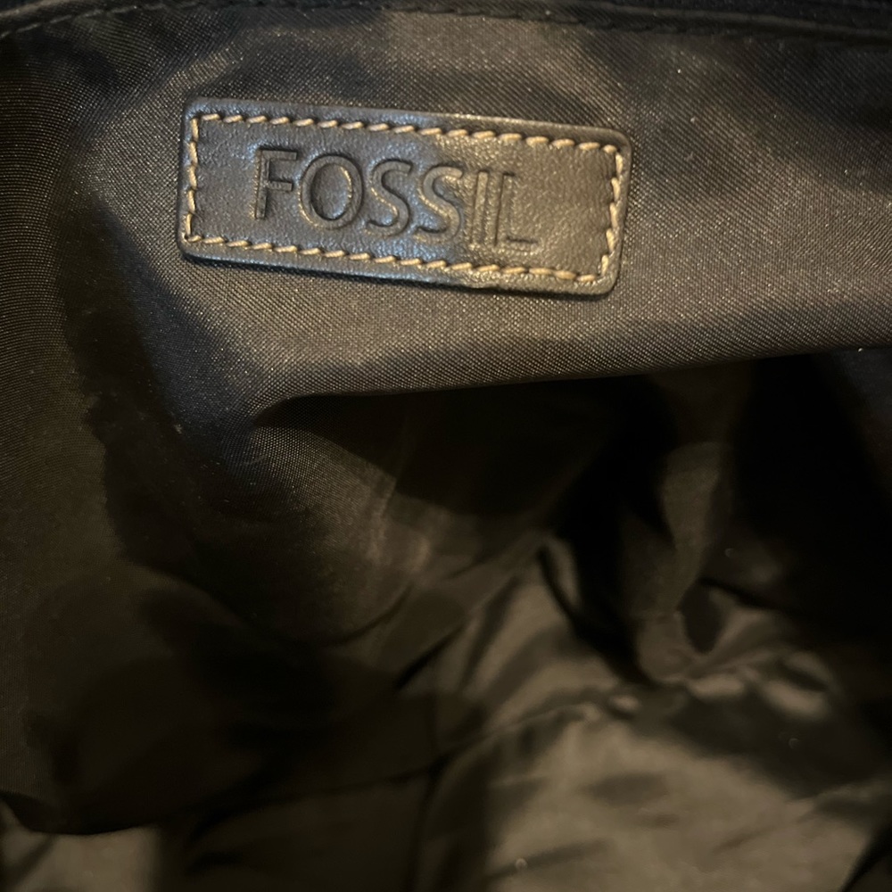 Fossil Multi Colored Largeshoulder Tote.Black Lea… - image 7